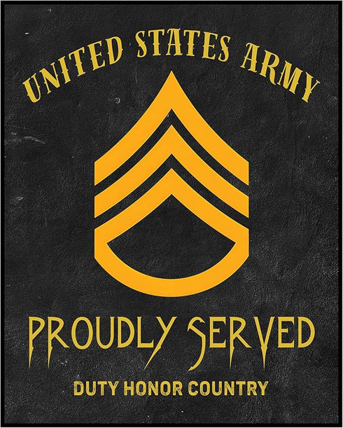 Posterizer 1 pcs-Proudly Served-Duty, Honor, Country-Patriotic & Military Art-Gift for US Military Veterans-Gifts for Men-Living Room Bedroom Deco...